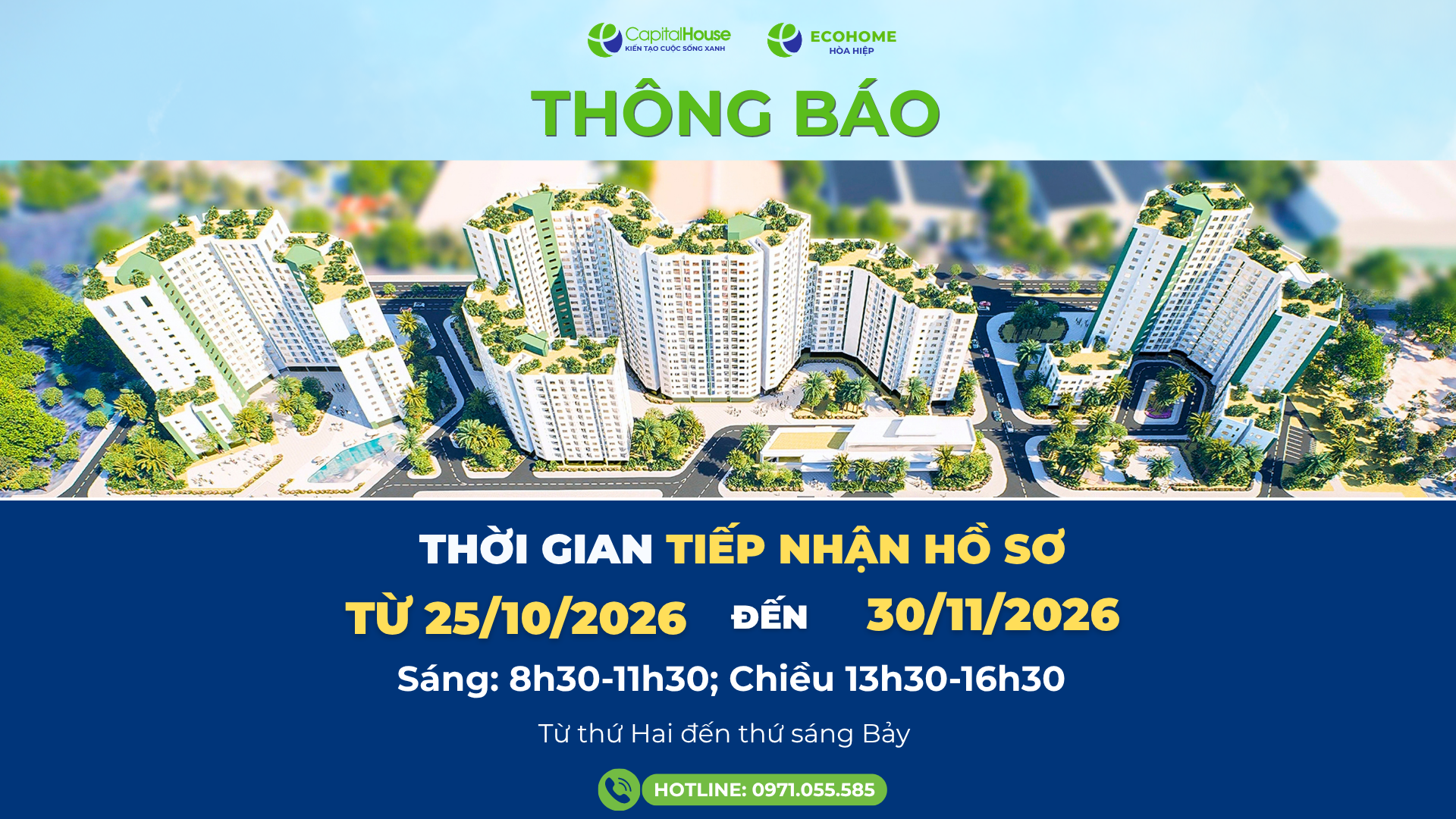 Ecohome Hòa Hiệp: Thông báo Tiếp nhận Hồ sơ đăng ký mua Nhà ở xã hội – Dự án nhà ở xã hội tại khu đất B4-1, B4-2 thuộc Khu tái định cư Hòa Hiệp 4